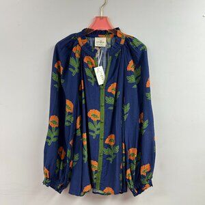 Floral Print Button Front Blouse - WK1147